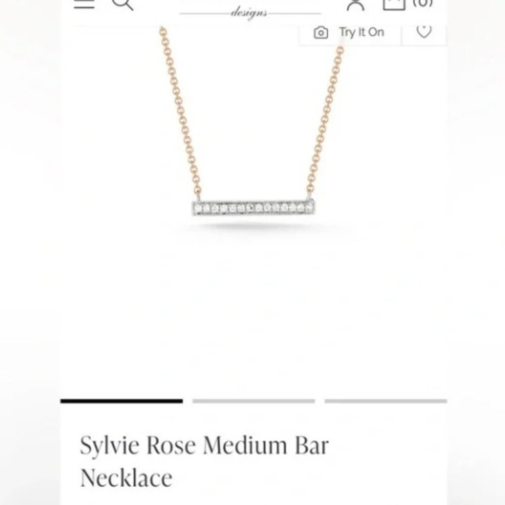 LIKE NEW Dana Rebecca Designs Sylvie Rose Medium Diamond Necklace 18in Rose Gold